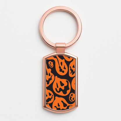 Pumpkin Pattern Rose Gold Keyring