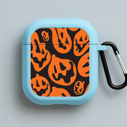 Pumpkin Pattern Blue AirPods Case