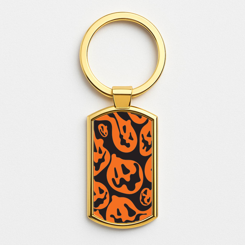 Pumpkin Pattern Gold Keyring