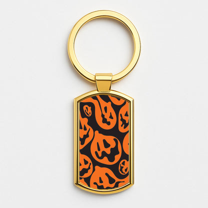 Pumpkin Pattern Gold Keyring