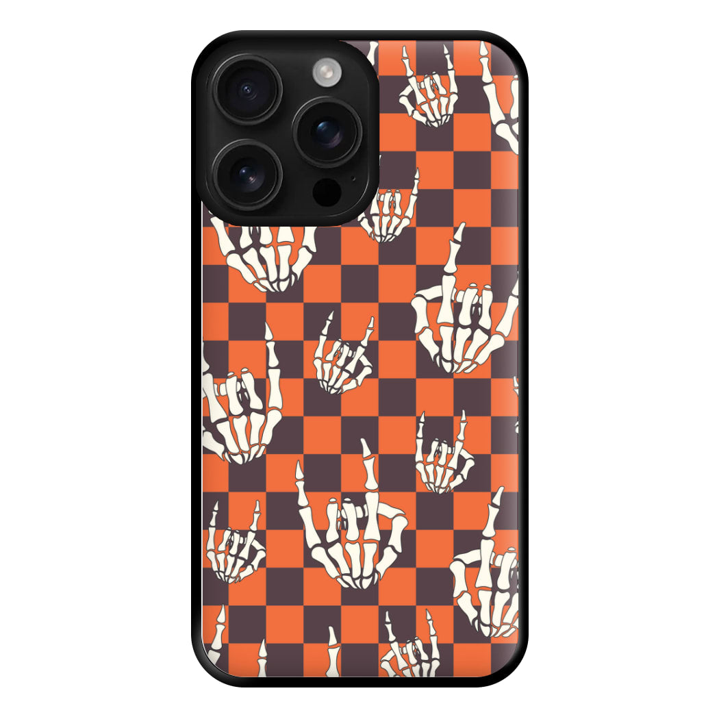 Rock On Skeleton Orange Phone Case