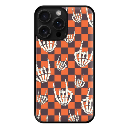 Rock On Skeleton Orange Phone Case for iPhone 16 Pro Max