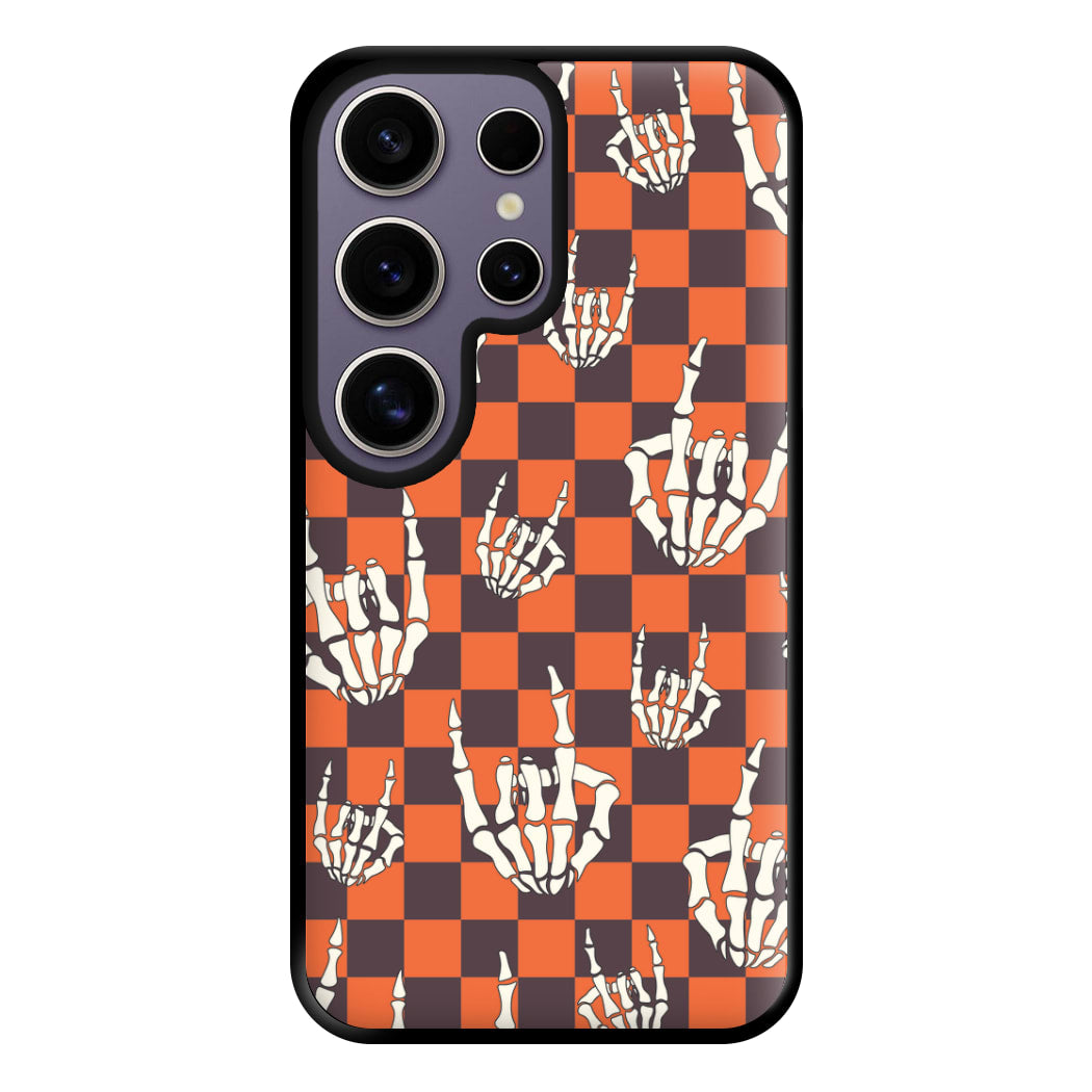 Rock On Skeleton Orange Phone Case for Galaxy S25 Ultra