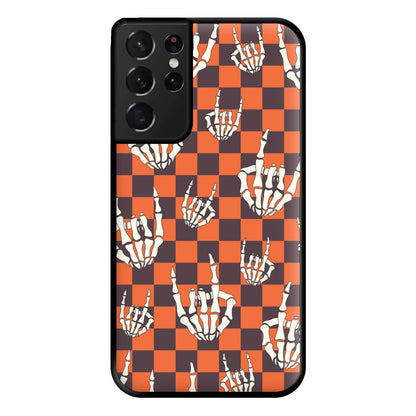 Rock On Skeleton Orange Phone Case for Galaxy S21 Ultra