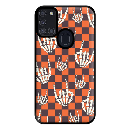 Rock On Skeleton Orange Phone Case for Galaxy A21s