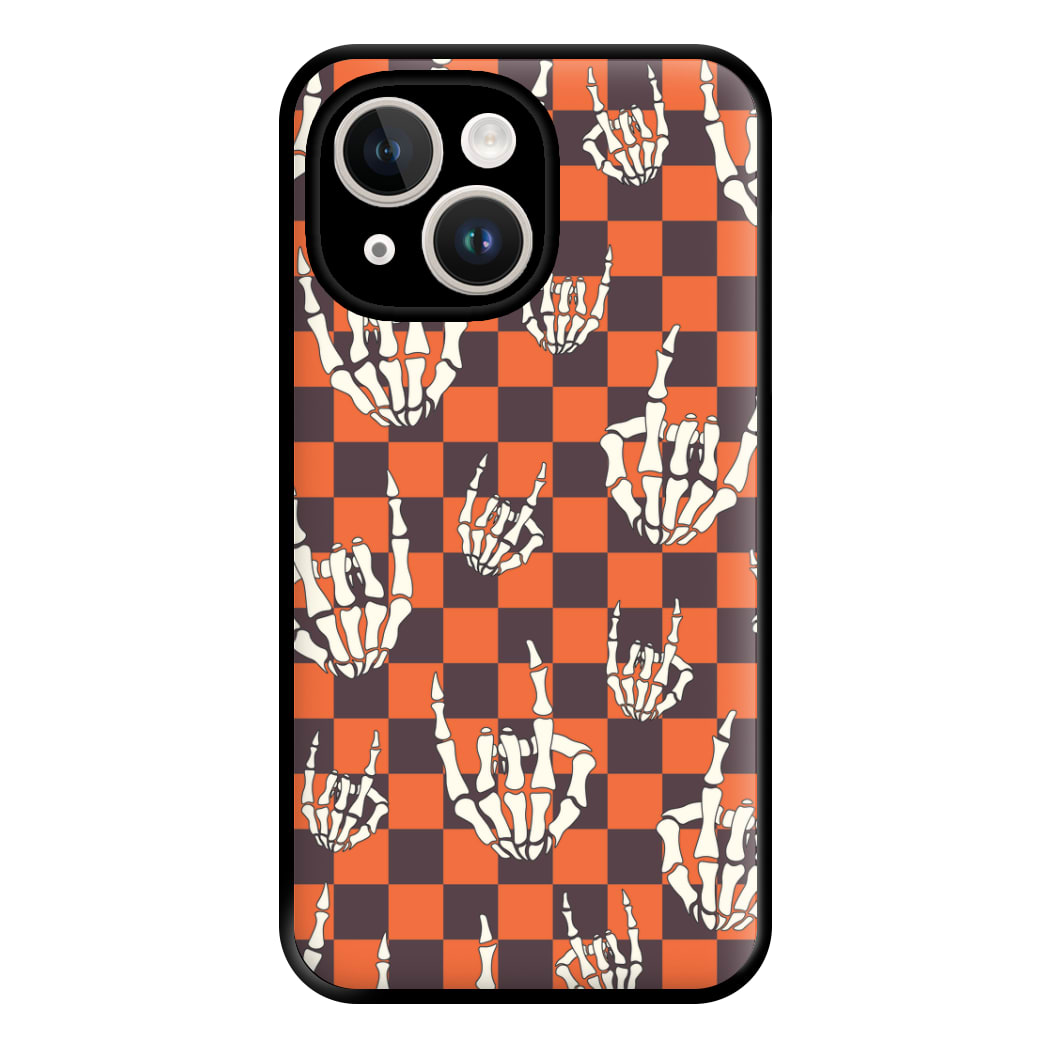 Rock On Skeleton Orange Phone Case for iPhone 14 Plus