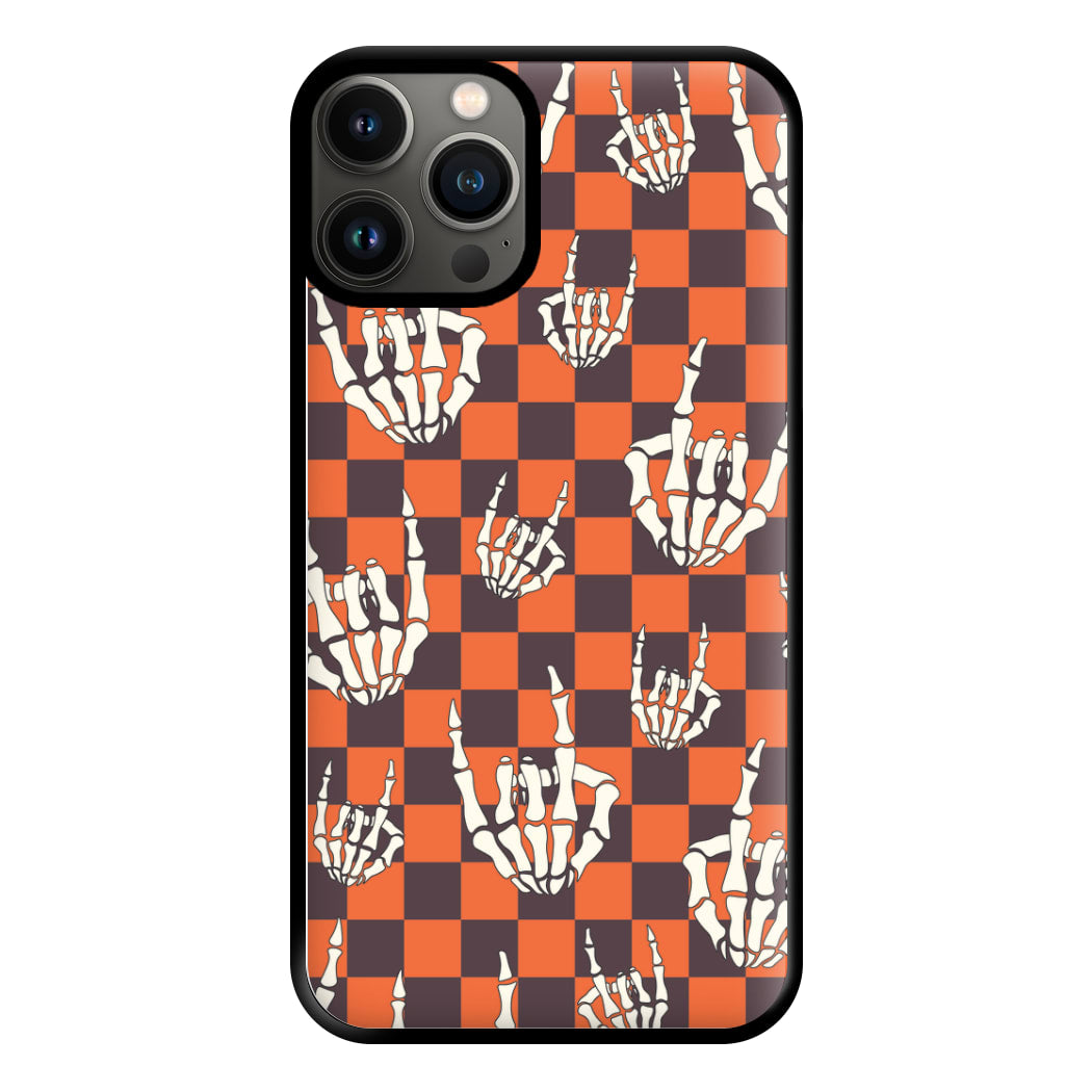 Rock On Skeleton Orange Phone Case for iPhone 13 Pro Max