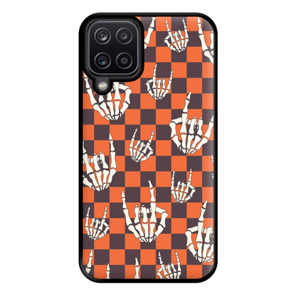 Rock On Skeleton Orange Phone Case for Galaxy A12