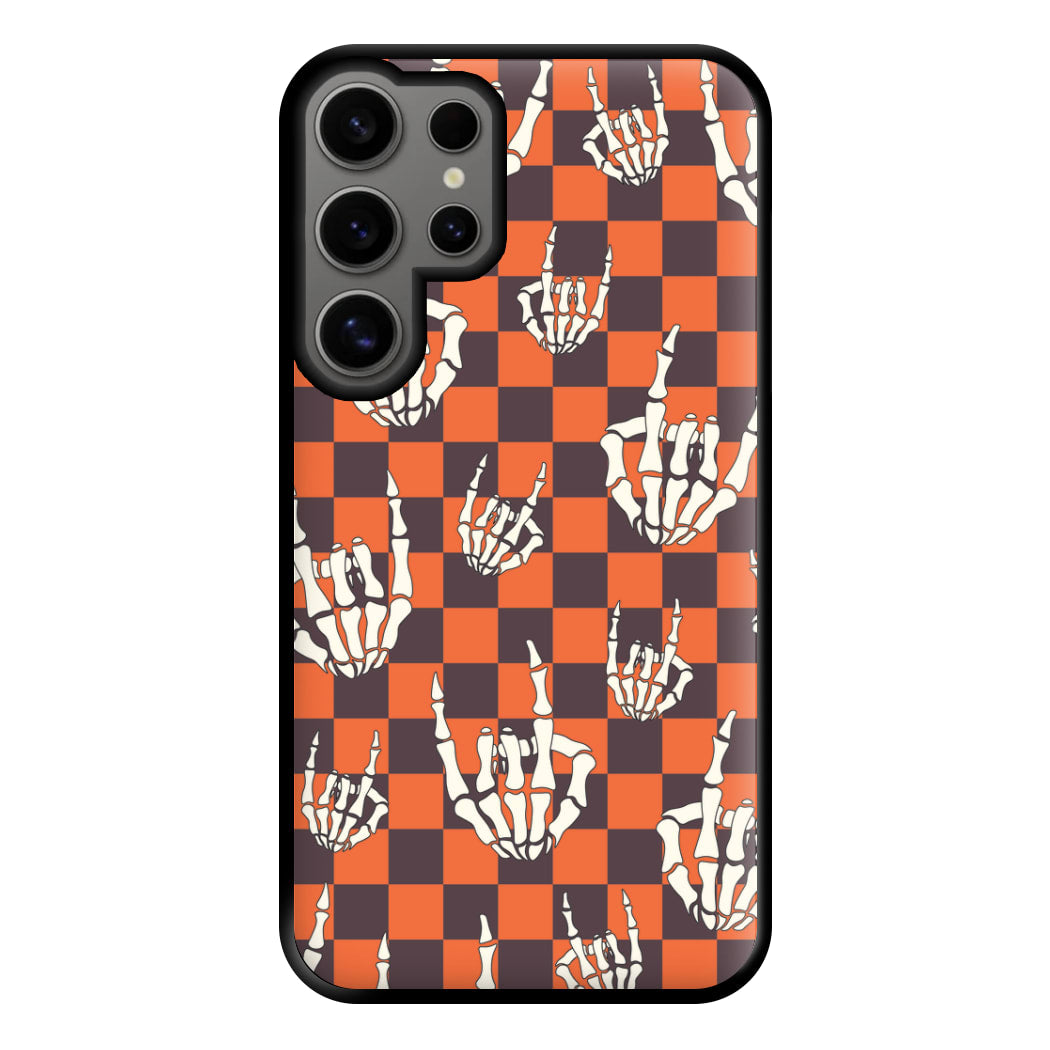 Rock On Skeleton Orange Phone Case for Galaxy S24 Ultra