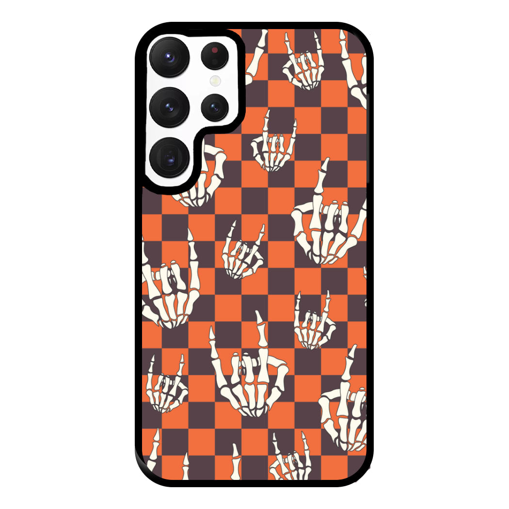 Rock On Skeleton Orange Phone Case for Galaxy S22 Ultra