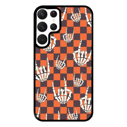 Rock On Skeleton Orange Phone Case for Galaxy S22 Ultra