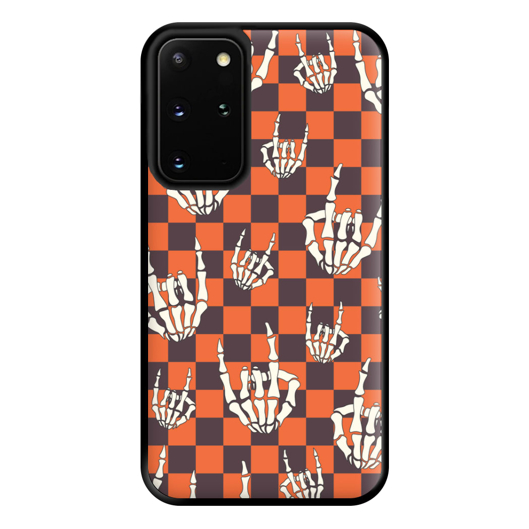 Rock On Skeleton Orange Phone Case for Galaxy S20 Plus