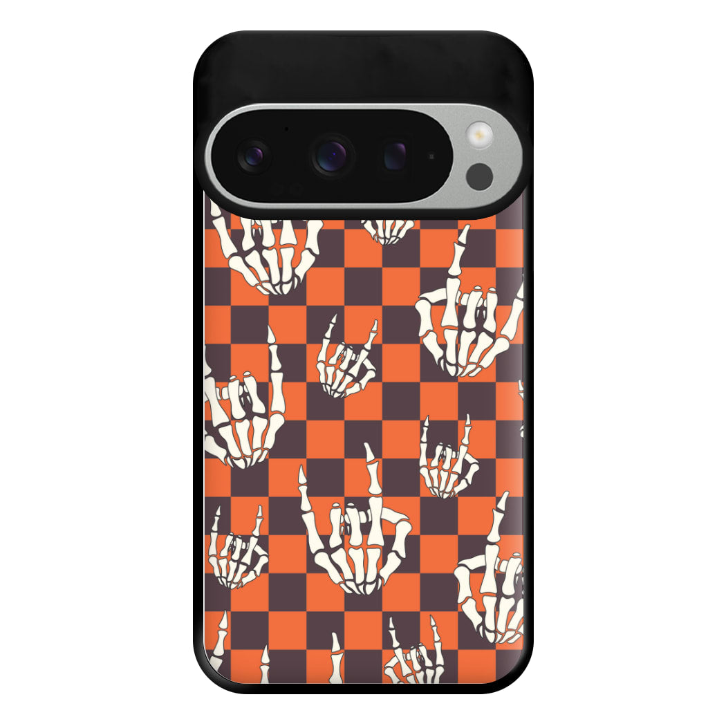 Rock On Skeleton Orange Phone Case for Google Pixel 9 Pro XL