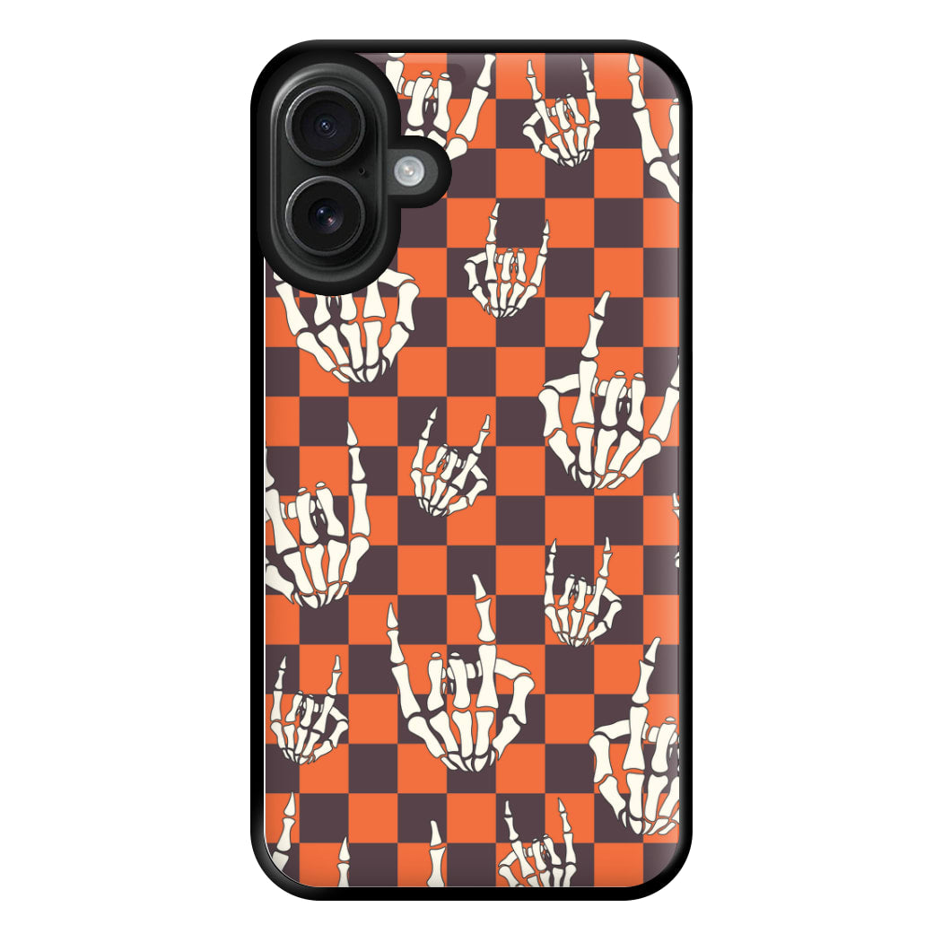 Rock On Skeleton Orange Phone Case for iPhone 16 Plus