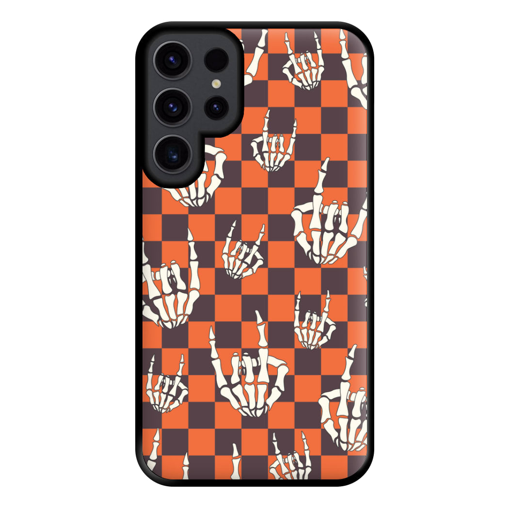 Rock On Skeleton Orange Phone Case for Galaxy S23 Ultra