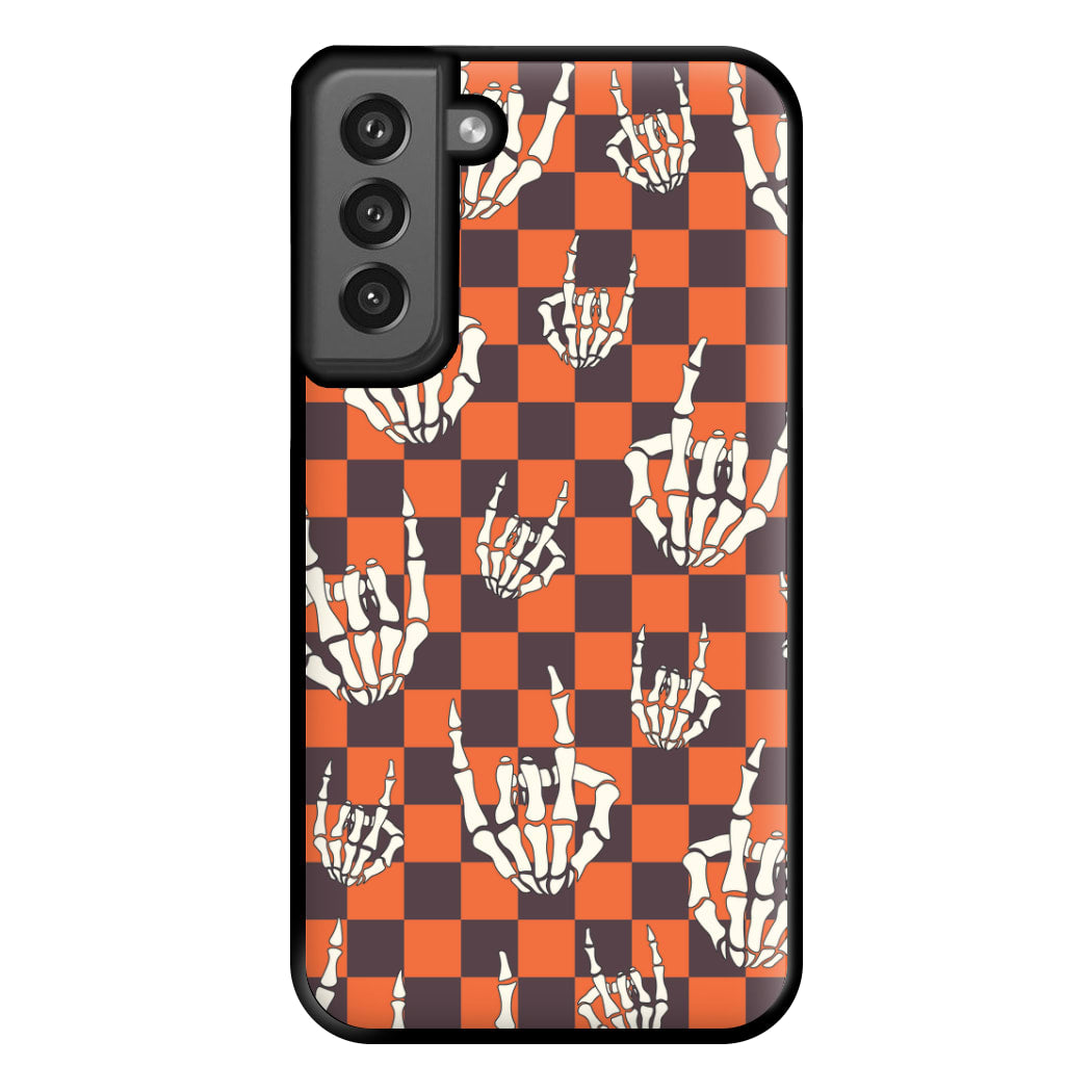 Rock On Skeleton Orange Phone Case for Galaxy S21FE