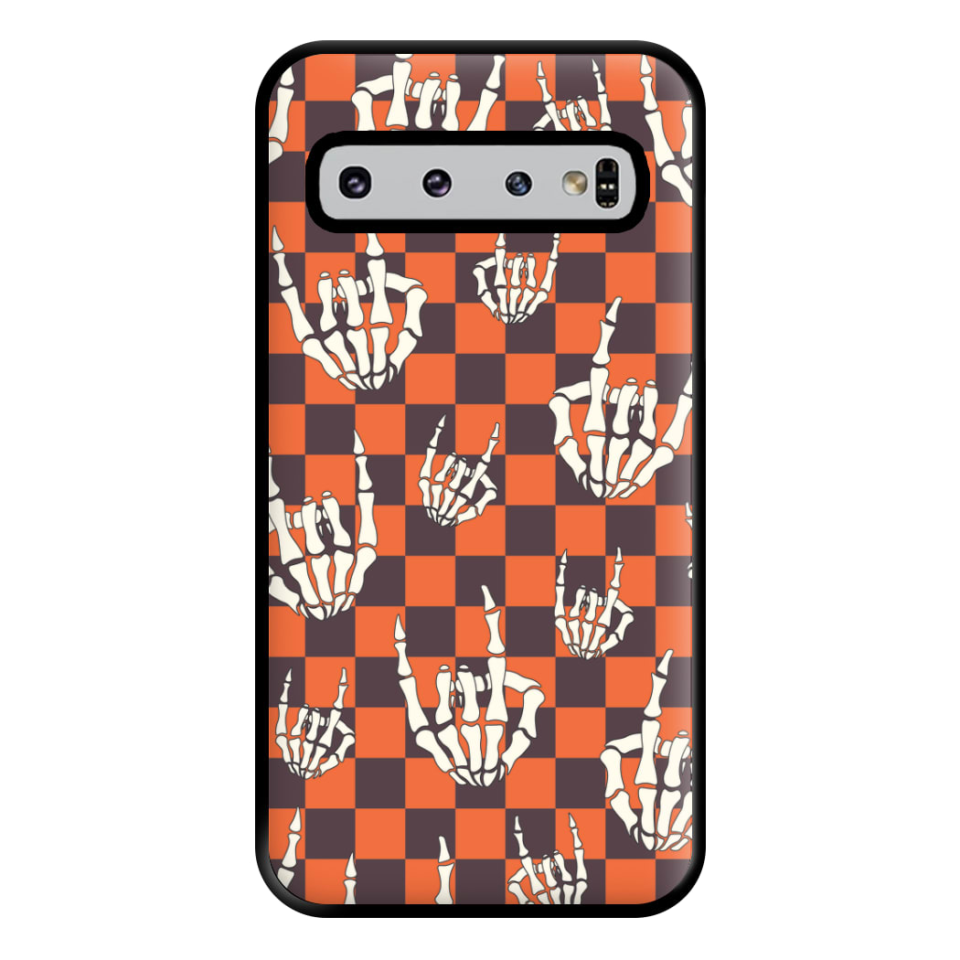 Rock On Skeleton Orange Phone Case for Galaxy S10 Plus