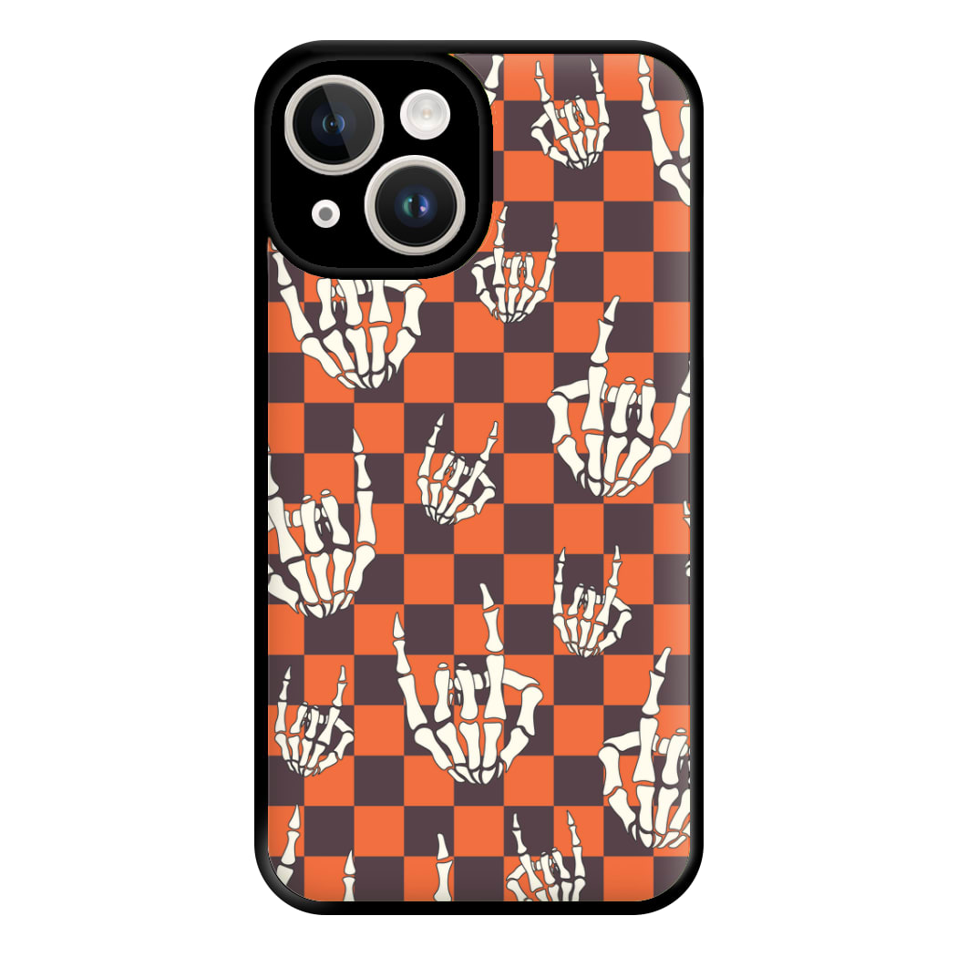 Rock On Skeleton Orange Phone Case for iPhone 14