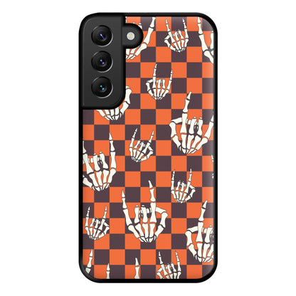 Rock On Skeleton Orange Phone Case for Galaxy S22 Plus