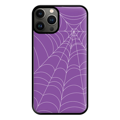 Purple Cobweb Pattern Phone Case for iPhone 13 Pro Max