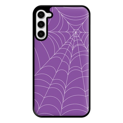 Purple Cobweb Pattern Phone Case for Galaxy S23 Plus