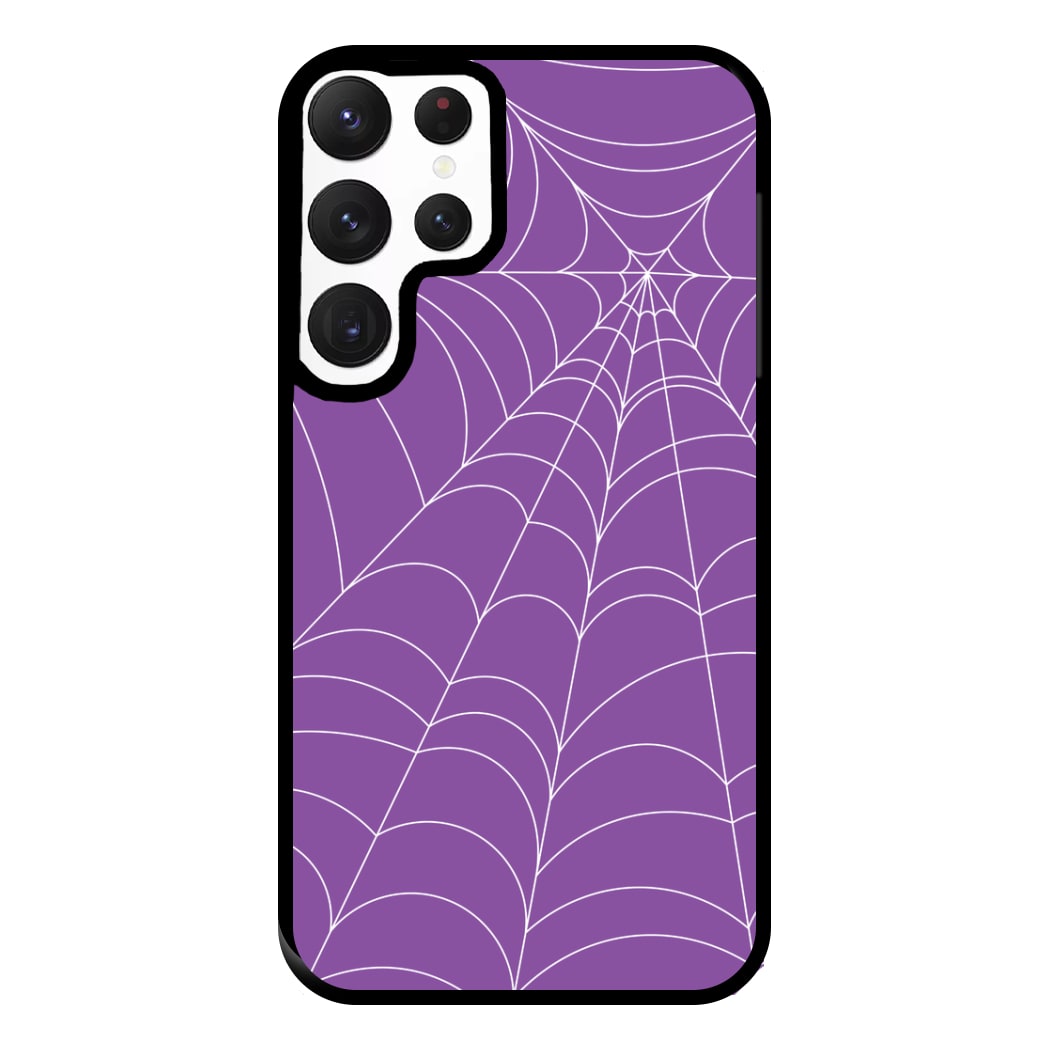 Purple Cobweb Pattern Phone Case for Galaxy S22 Ultra