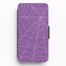 Purple Cobweb Pattern Flip / Wallet Phone Case