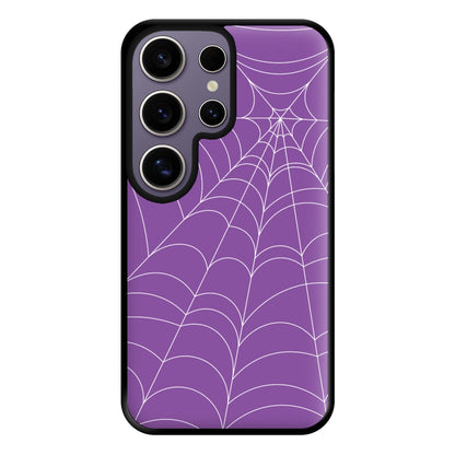 Purple Cobweb Pattern Phone Case for Galaxy S25 Ultra