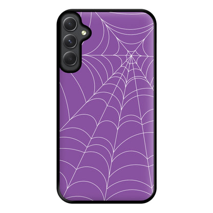 Purple Cobweb Pattern Phone Case for Galaxy A14