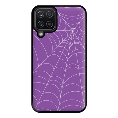 Purple Cobweb Pattern Phone Case for Galaxy A12