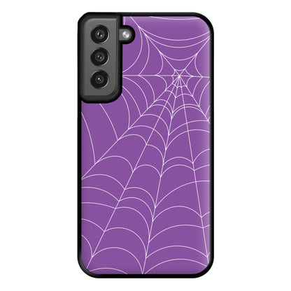 Purple Cobweb Pattern Phone Case for Galaxy S21FE