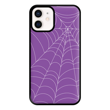 Purple Cobweb Pattern Phone Case for iPhone 13 Mini