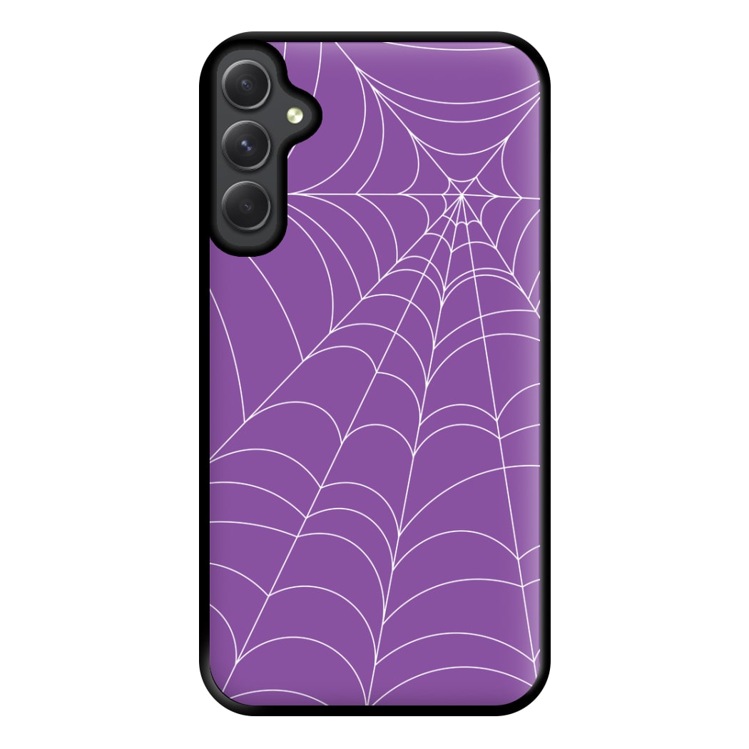 Purple Cobweb Pattern Phone Case for Galaxy A54