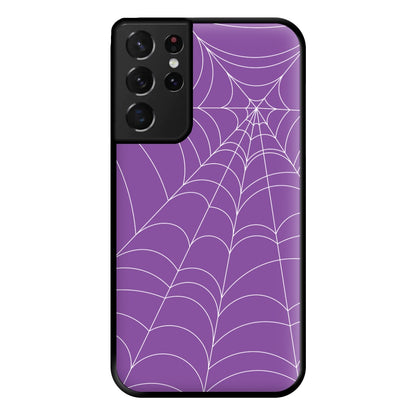 Purple Cobweb Pattern Phone Case for Galaxy S21 Ultra