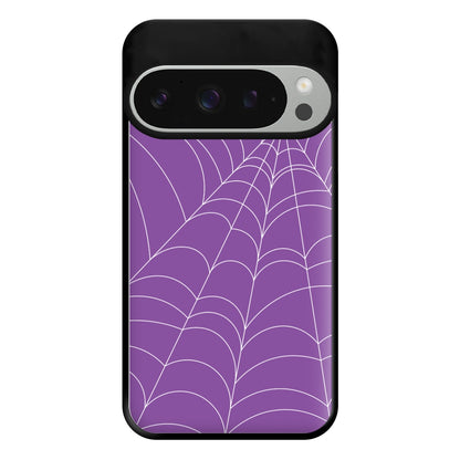 Purple Cobweb Pattern Phone Case for Google Pixel 9 Pro XL