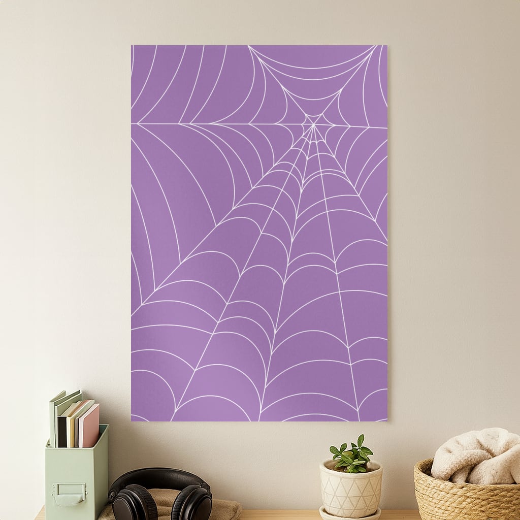 Purple Cobweb Pattern Poster