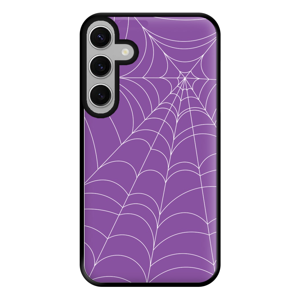 Purple Cobweb Pattern Phone Case for Galaxy S24FE