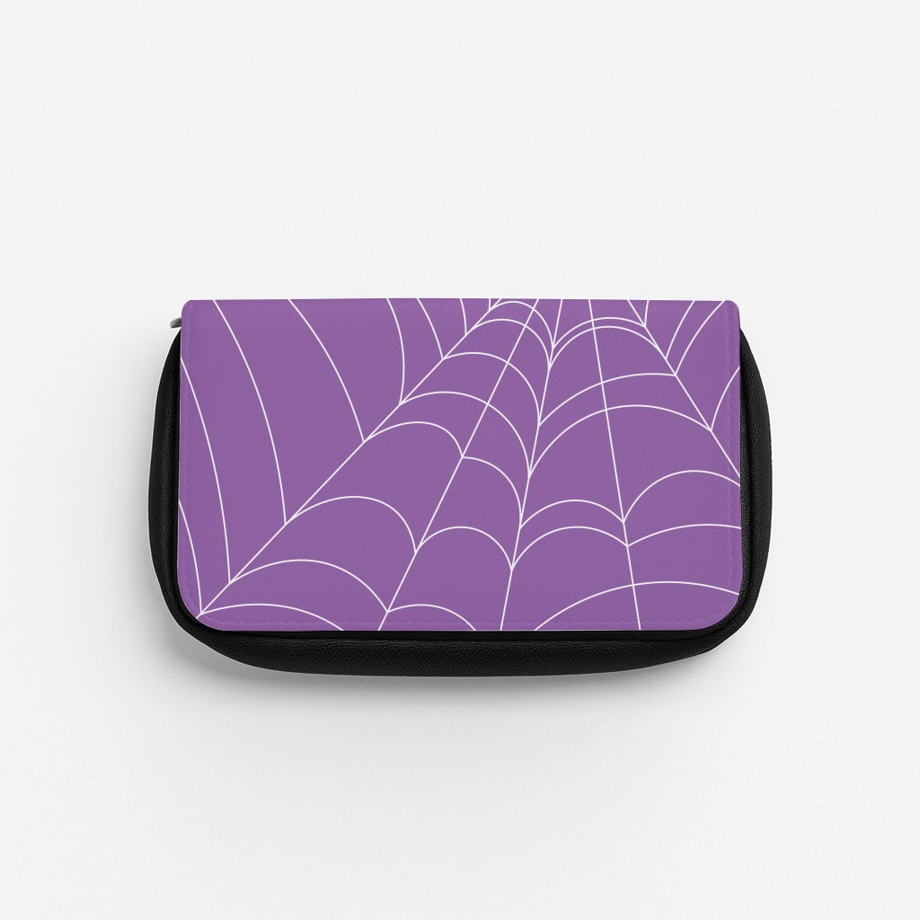 Purple Cobweb Pattern Pencil Case