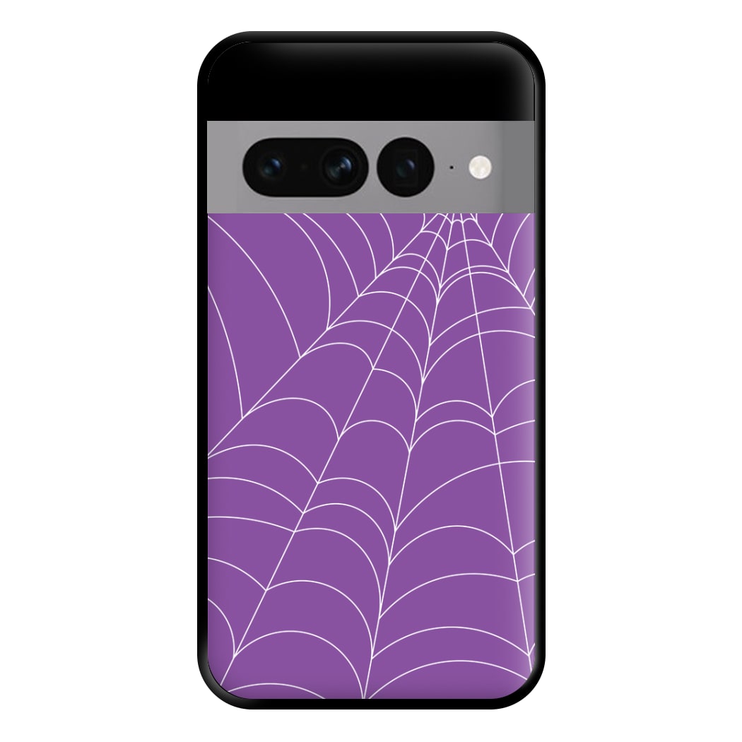 Purple Cobweb Pattern Phone Case for Google Pixel 7 Pro