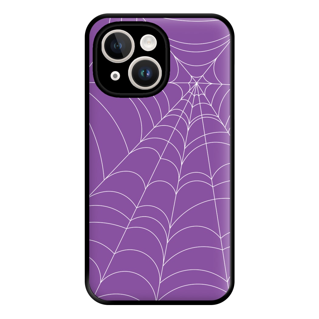 Purple Cobweb Pattern Phone Case for iPhone 14 Plus