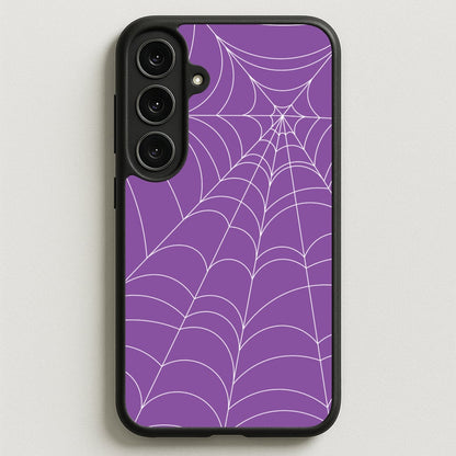 Purple Cobweb Pattern Phone Case for Galaxy S25FE