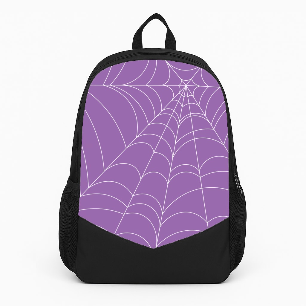 Purple Cobweb Pattern Backpack