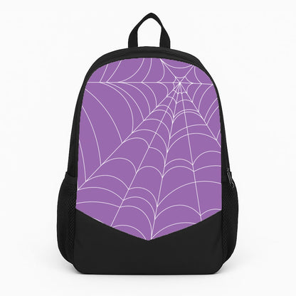 Purple Cobweb Pattern Large Backpack