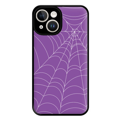 Purple Cobweb Pattern Phone Case for iPhone 14