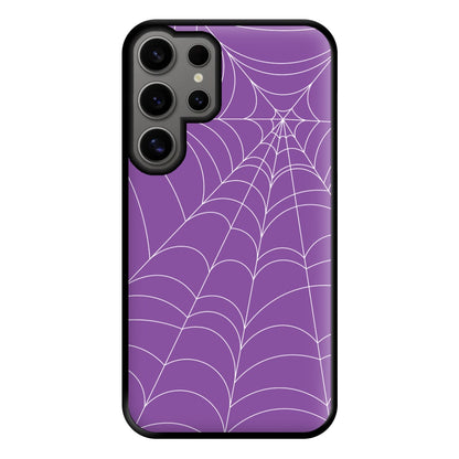 Purple Cobweb Pattern Phone Case for Galaxy S24 Ultra