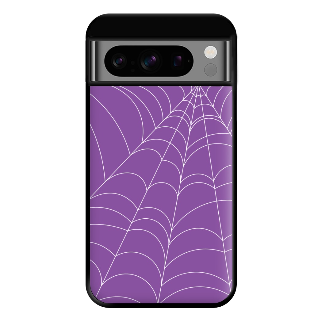 Purple Cobweb Pattern Phone Case for Google Pixel 8 Pro