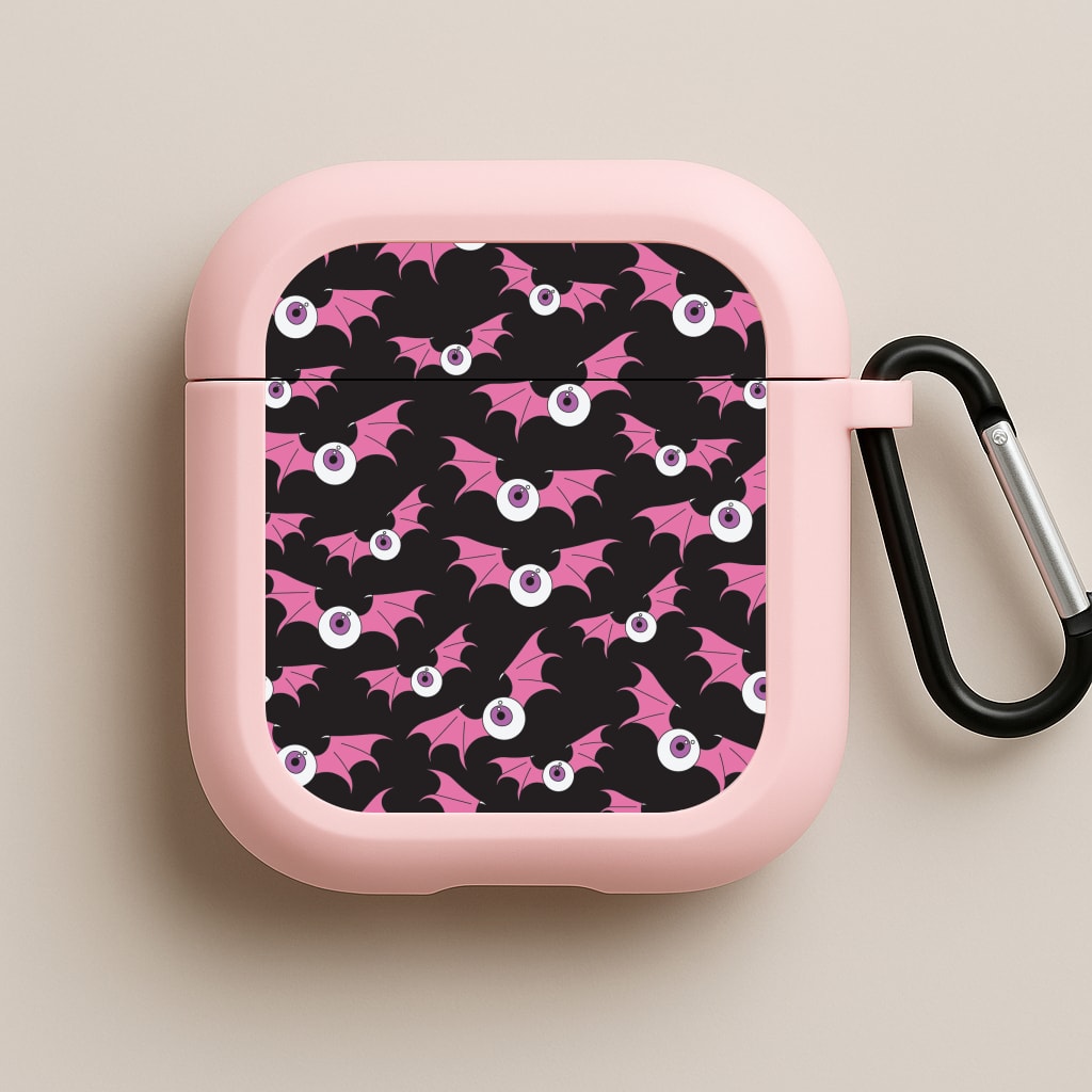 Bat Eye Pattern Pink AirPods Case