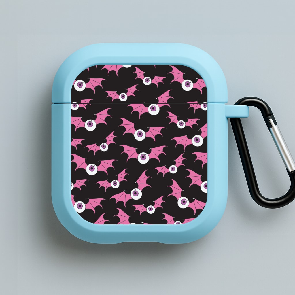 Bat Eye Pattern Blue AirPods Case