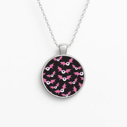 Bat Eye Pattern Circle Necklace