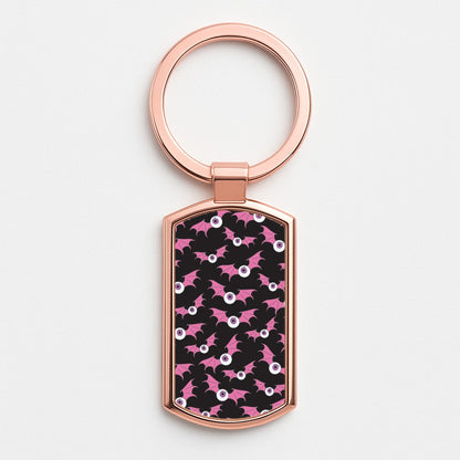 Bat Eye Pattern Rose Gold Keyring
